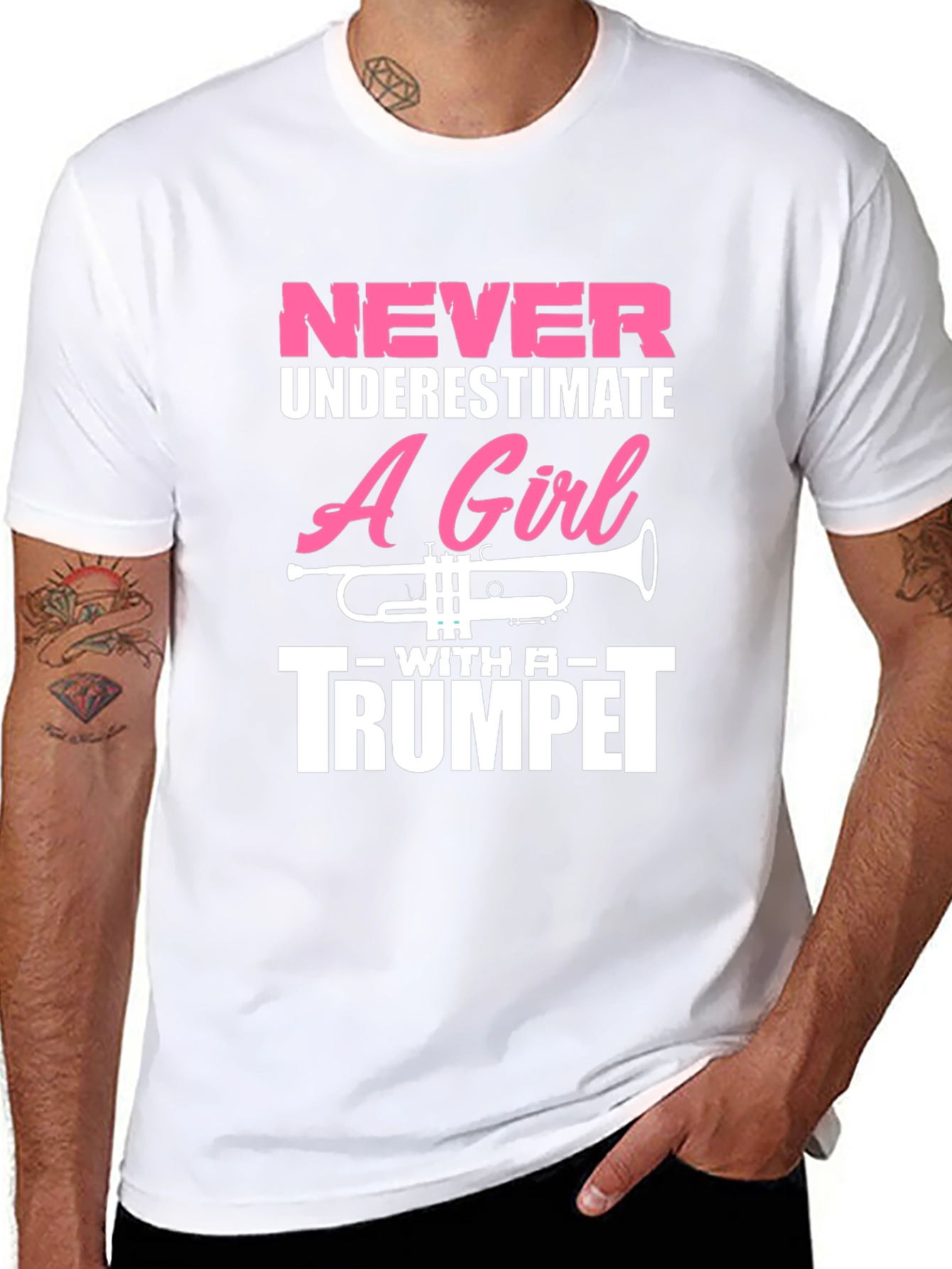 Never Underestimate A Girl With A Trumpet T-Shirt