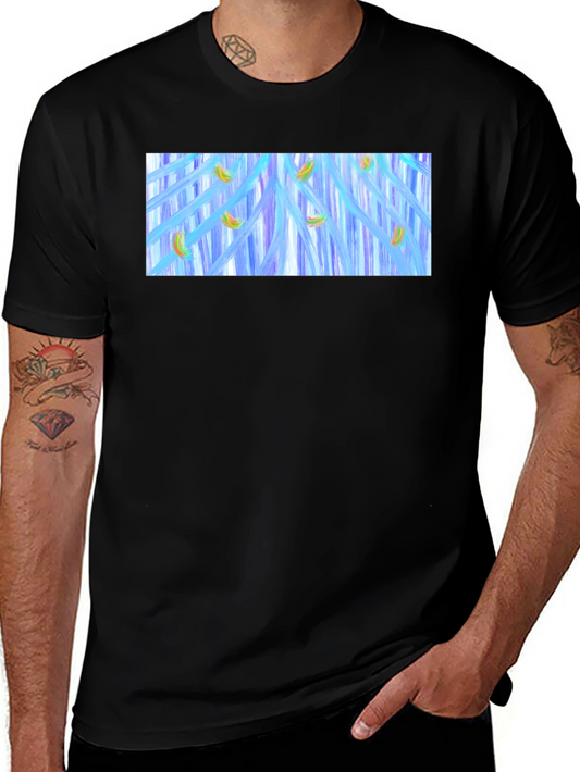 Abstract Banana Waterfall Graphic Tee - Black