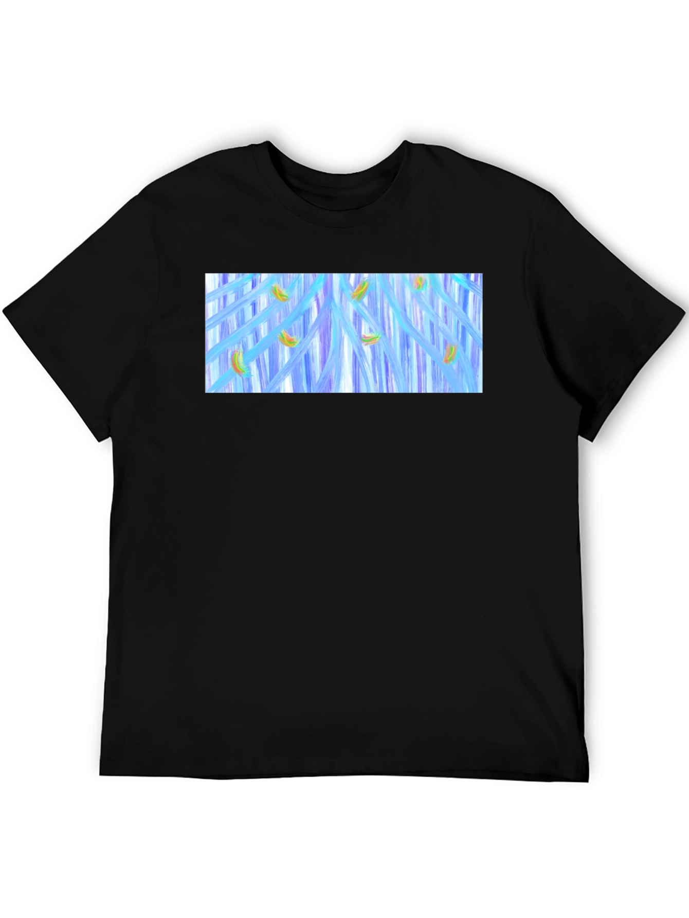 Abstract Banana Waterfall Graphic Tee - Black