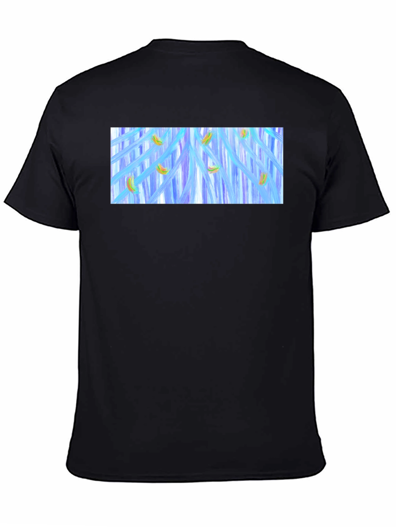 Abstract Banana Waterfall Graphic Tee - Black
