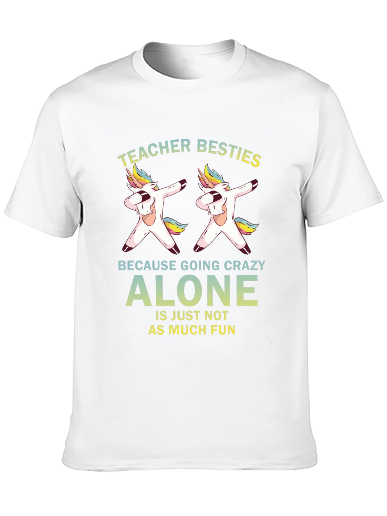 Teacher Besties Unicorn Dabbing Black T-Shirt