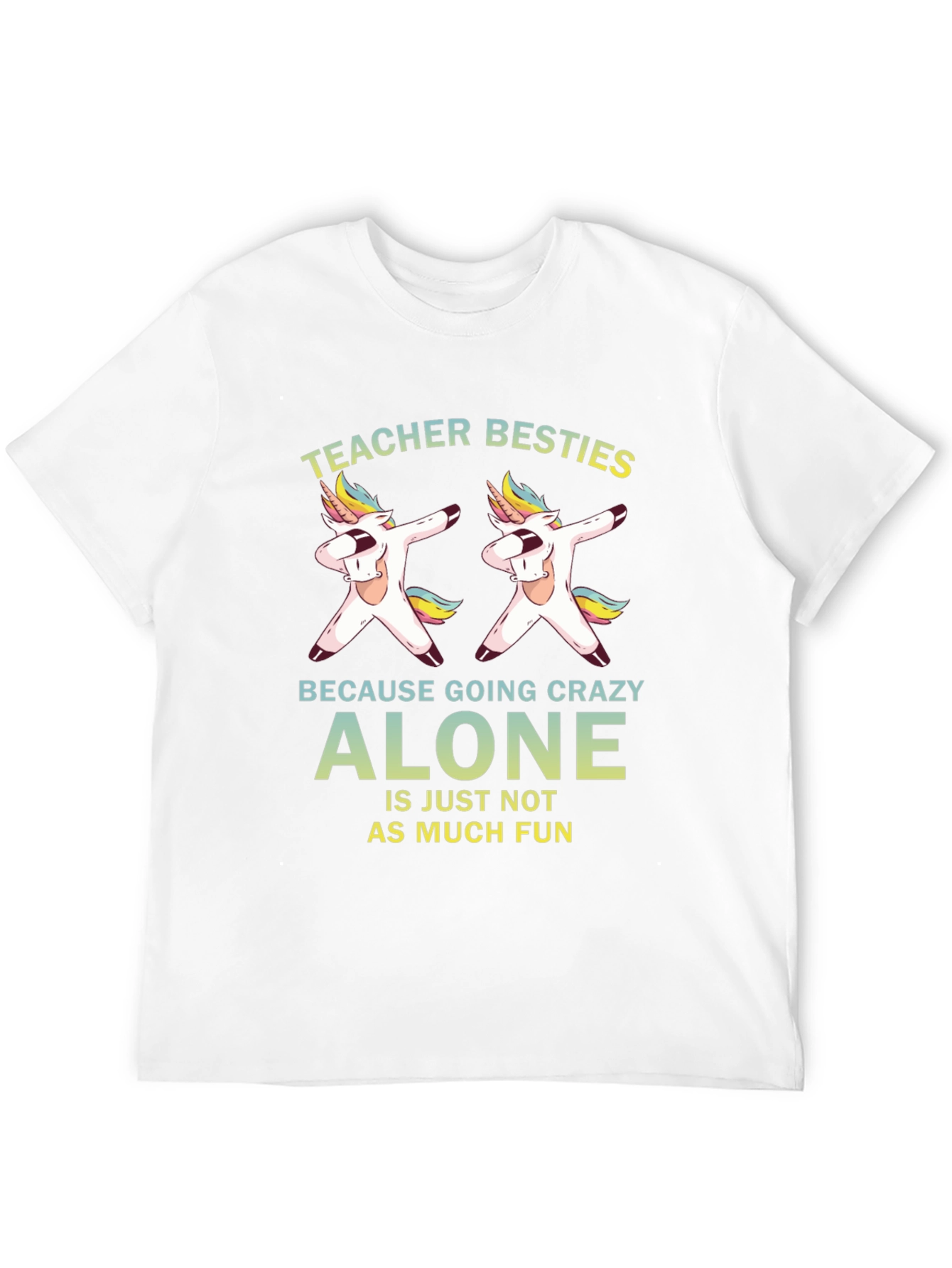 Teacher Besties Unicorn Dabbing Black T-Shirt