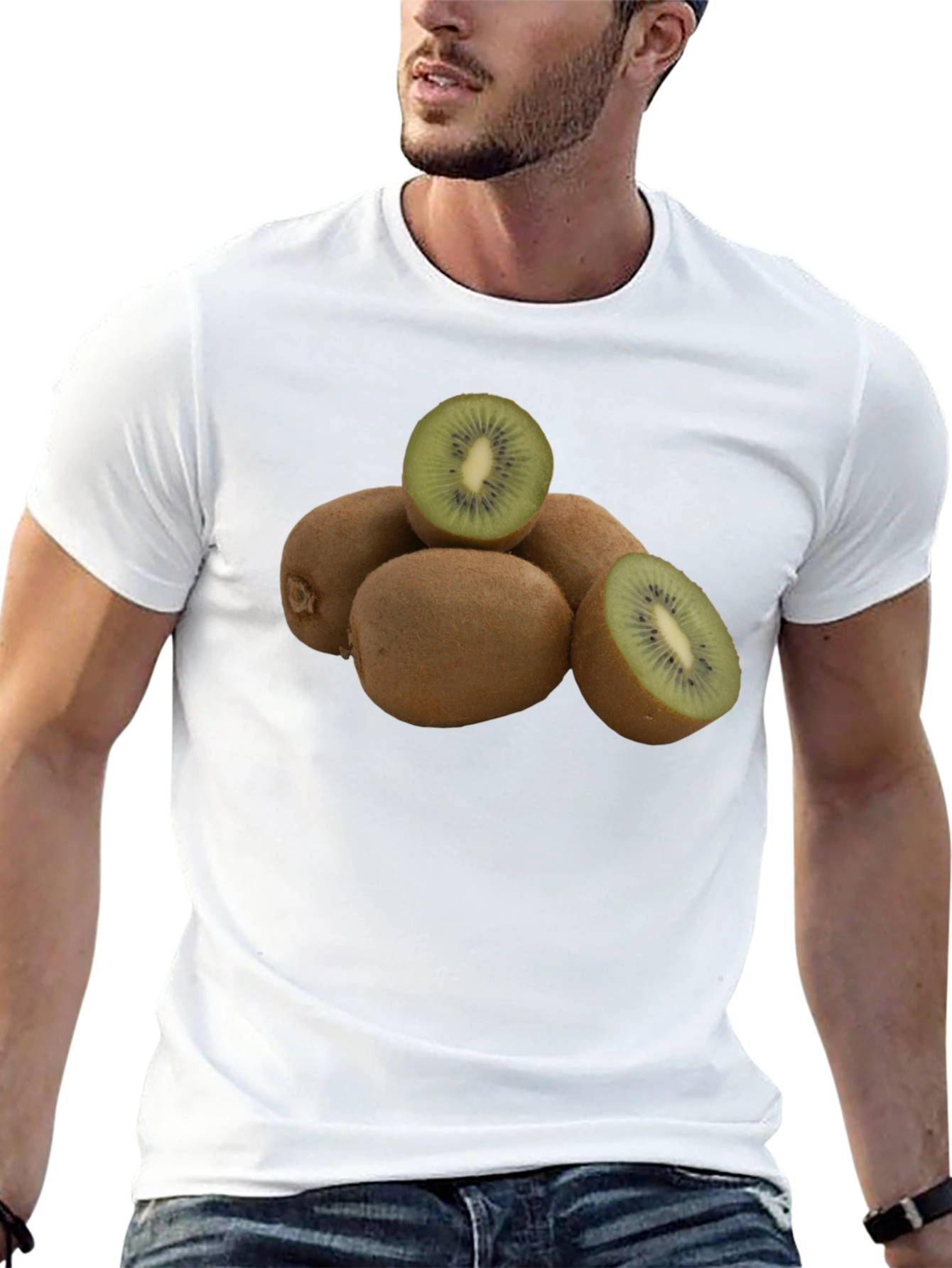 Kiwi Fruit Graphic Black T-Shirt