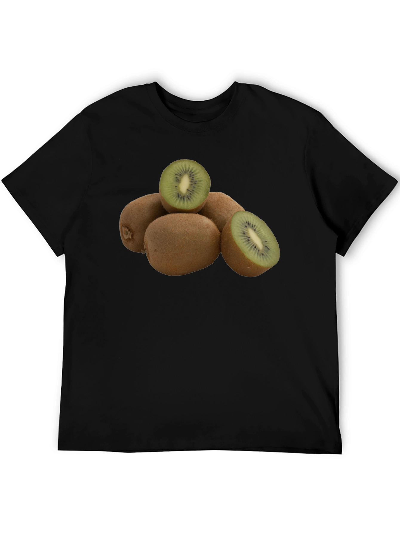 Kiwi Fruit Graphic Black T-Shirt