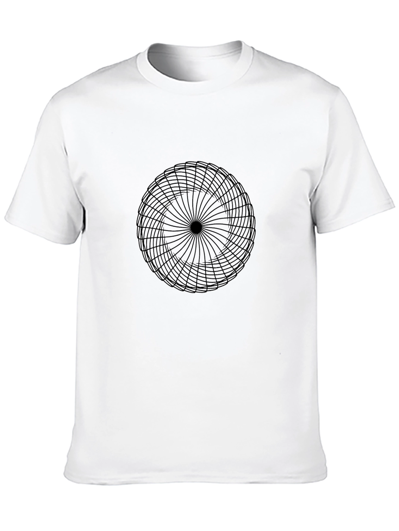 Geometric Circle Graphic Print Black T-Shirt