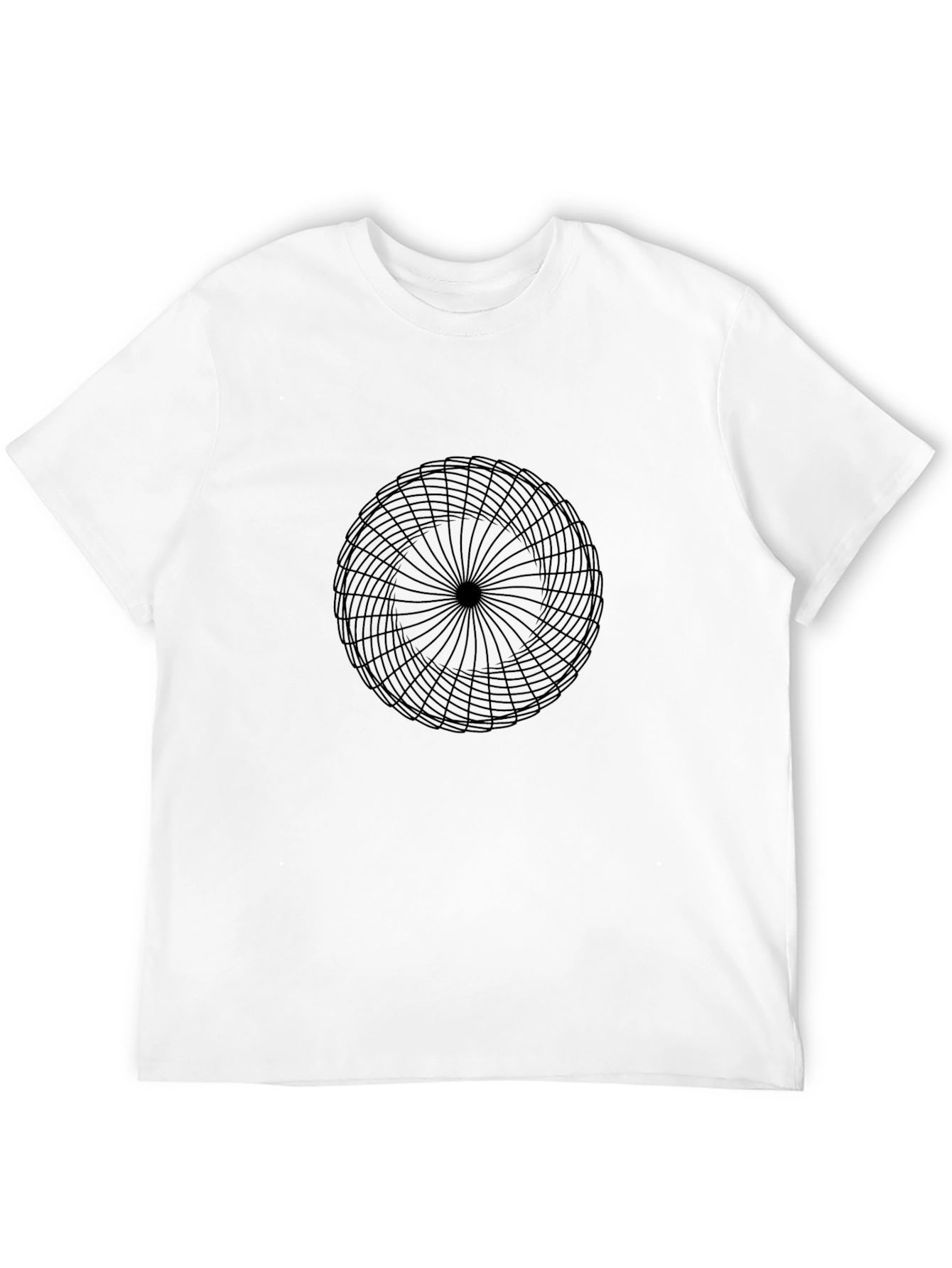 Geometric Circle Graphic Print Black T-Shirt