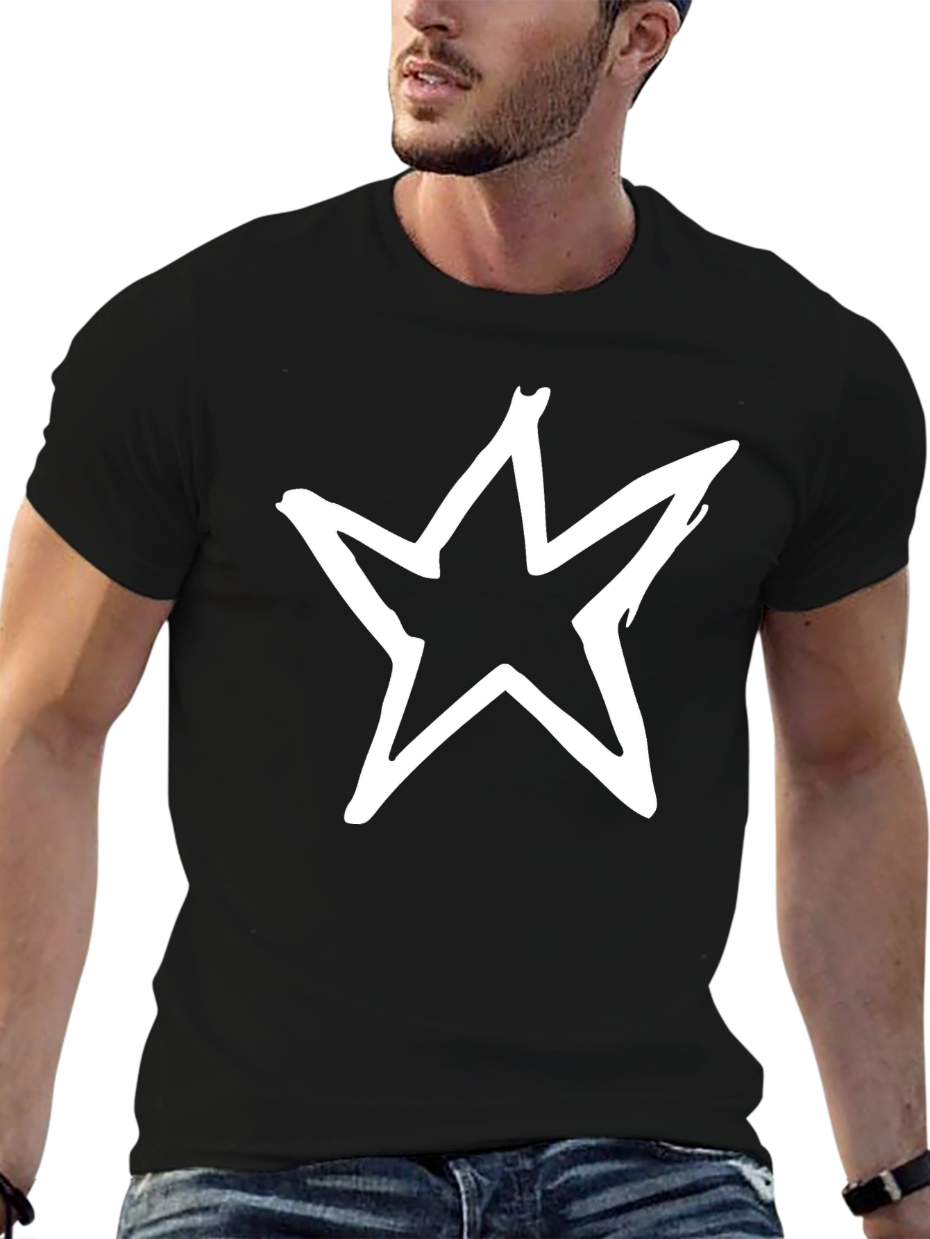 Bold Star Graphic Black T-Shirt