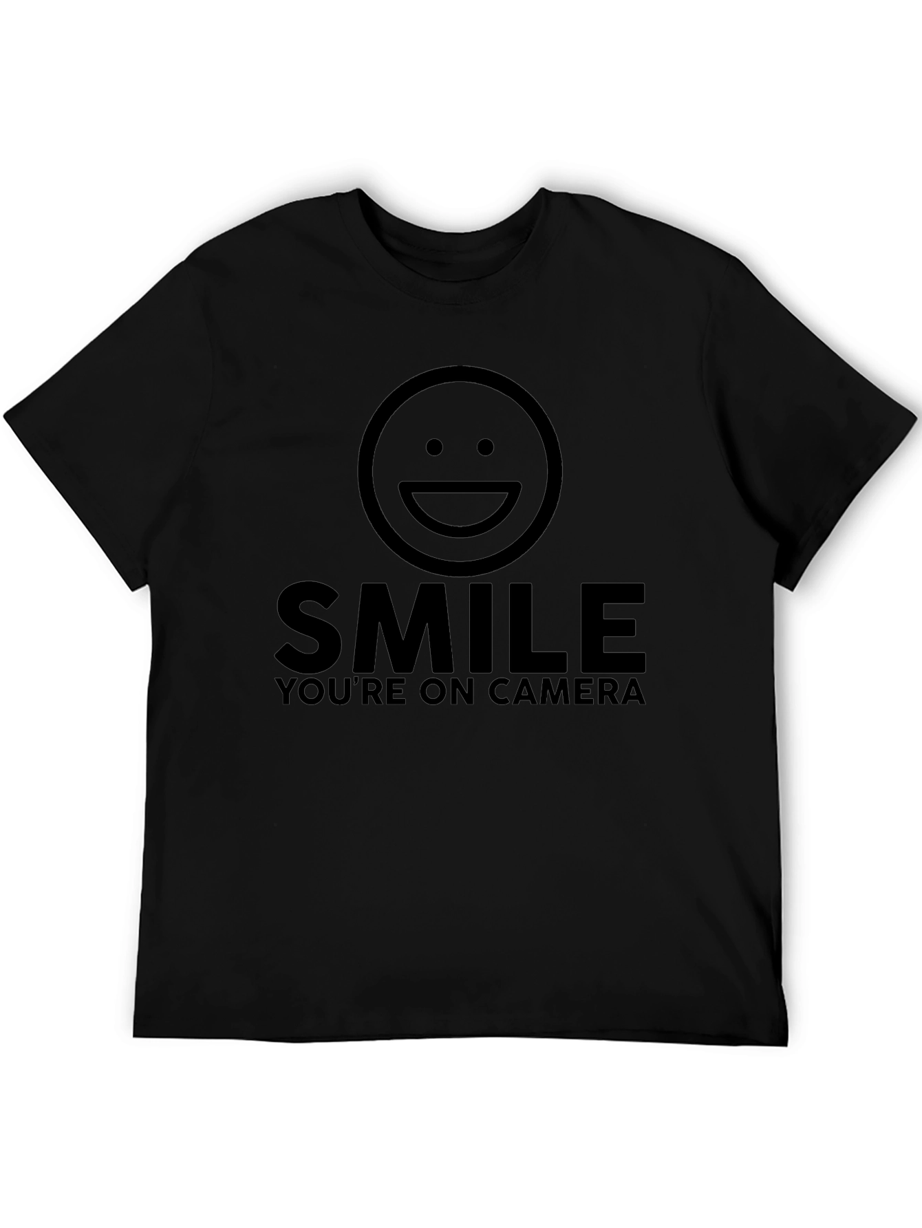 Smile Youre on Camera Graphic Tee - Black