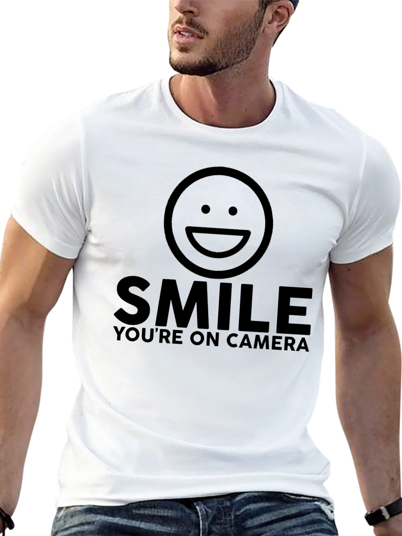 Smile Youre on Camera Graphic Tee - Black
