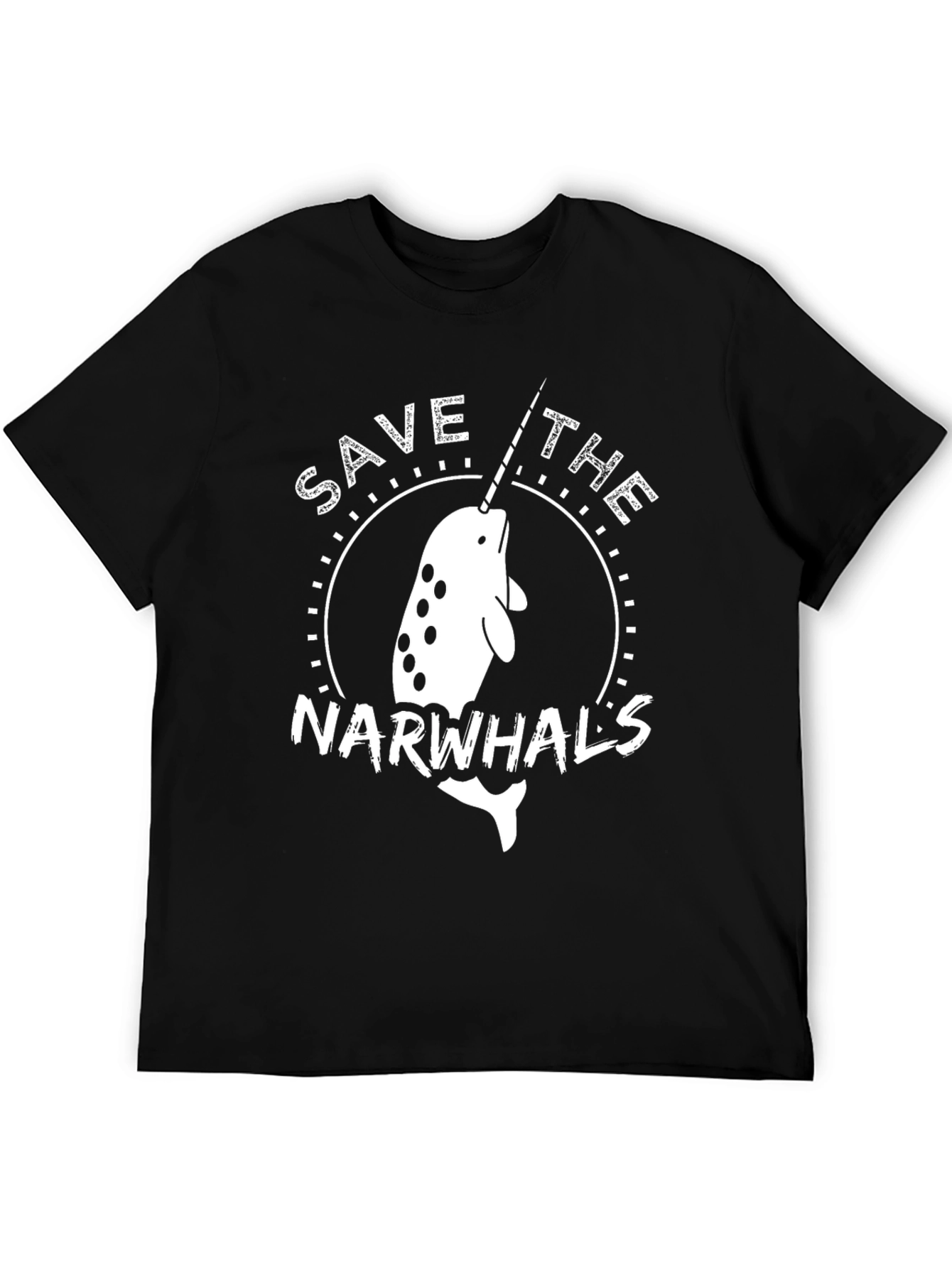 Save the Narwhals T-Shirt - Black Cotton Tee