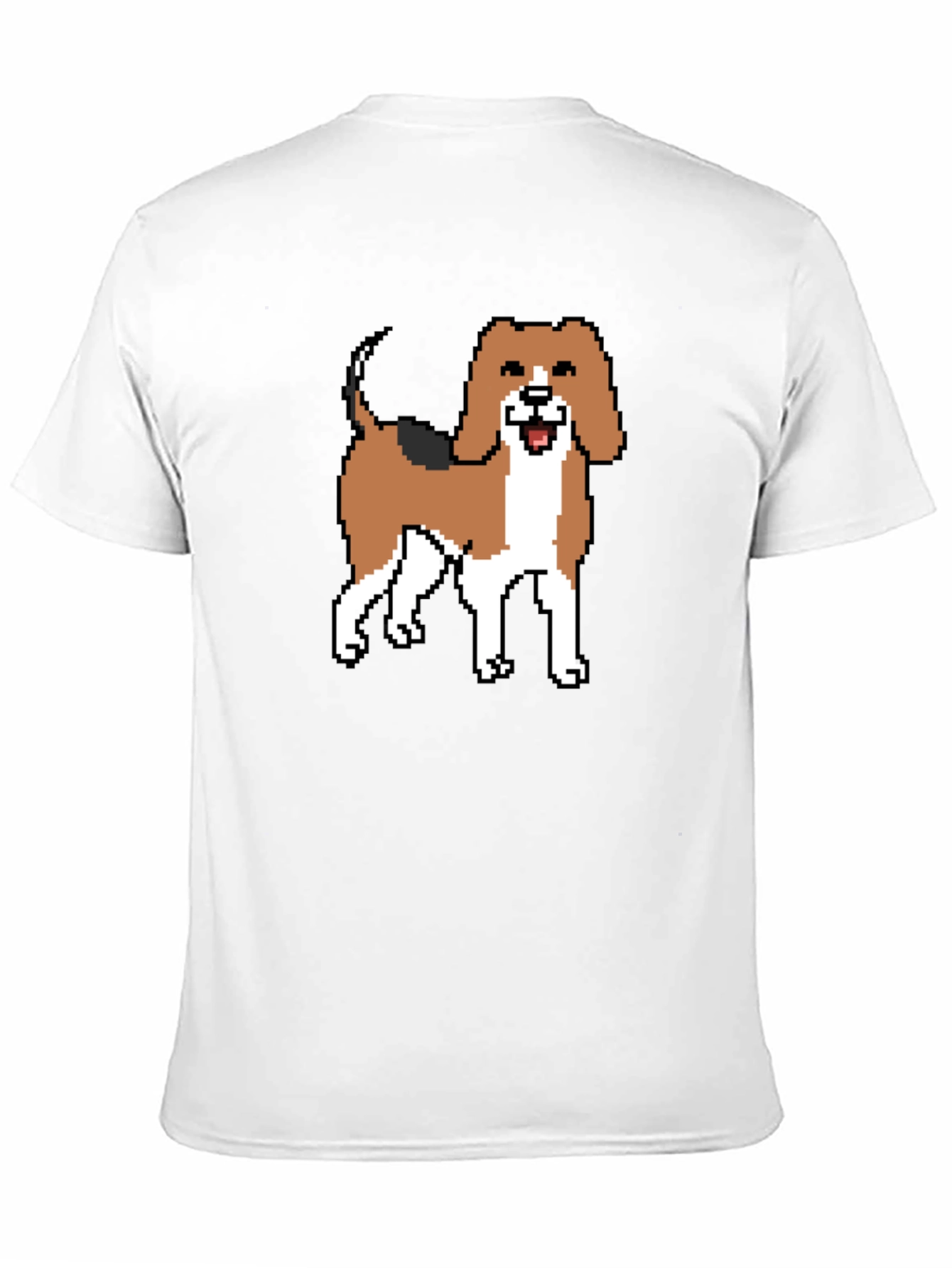 Pixel Art Beagle Dog Black T-Shirt