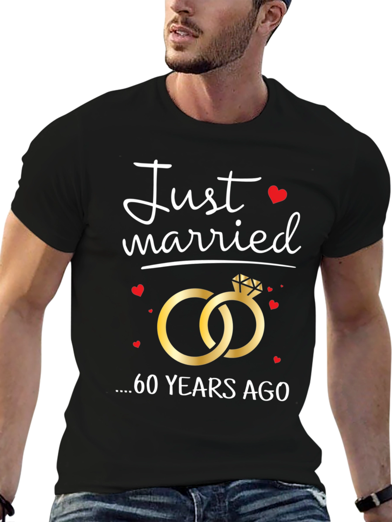 Just Married 60 Years Ago Anniversary T-Shirt