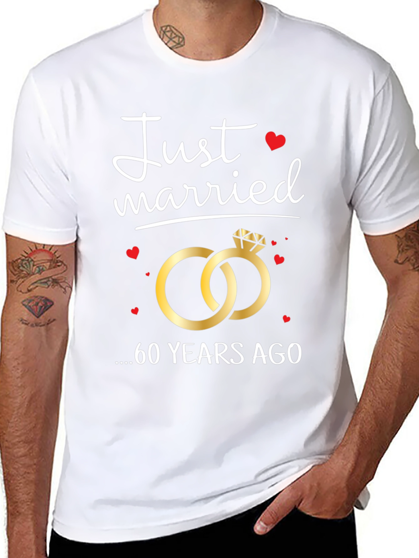 Just Married 60 Years Ago Anniversary T-Shirt