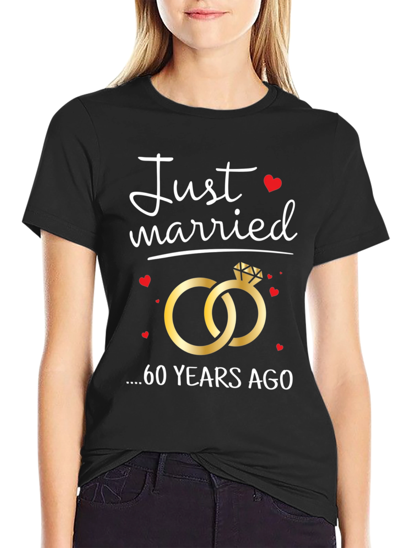 Just Married 60 Years Ago Anniversary T-Shirt