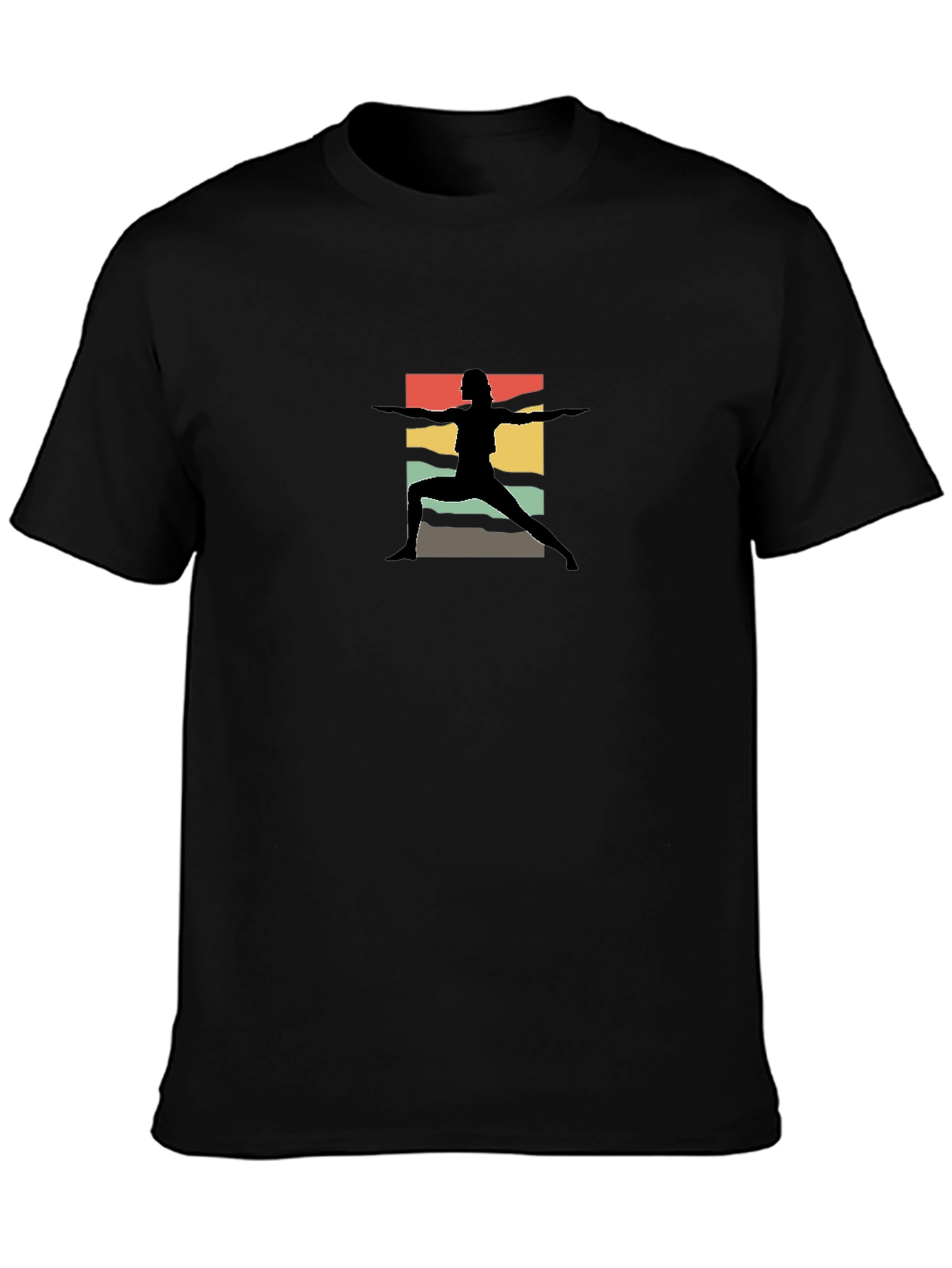 Retro Yoga Silhouette Black Tee