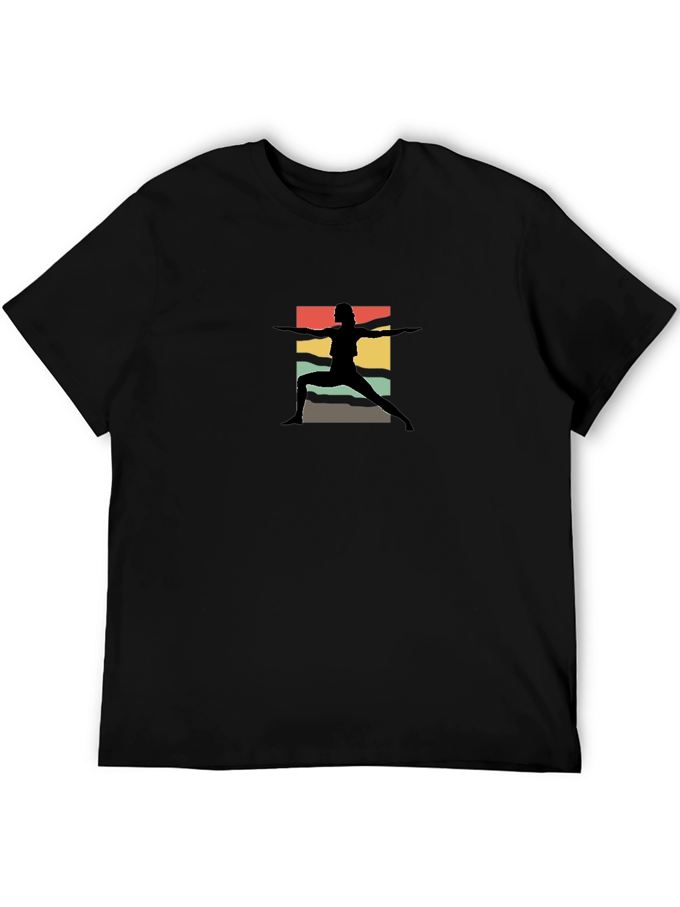Retro Yoga Silhouette Black Tee