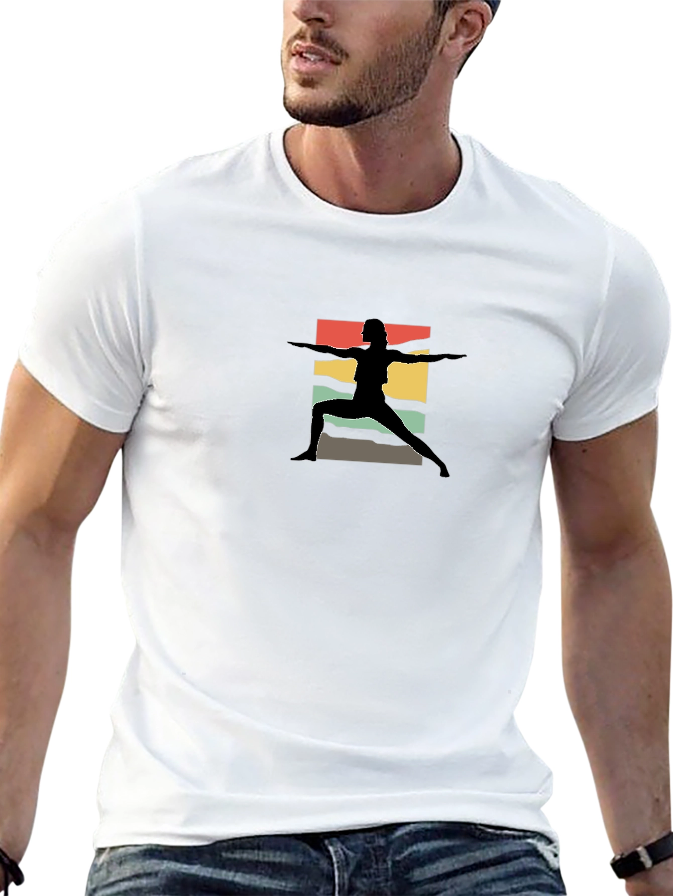 Retro Yoga Silhouette Black Tee