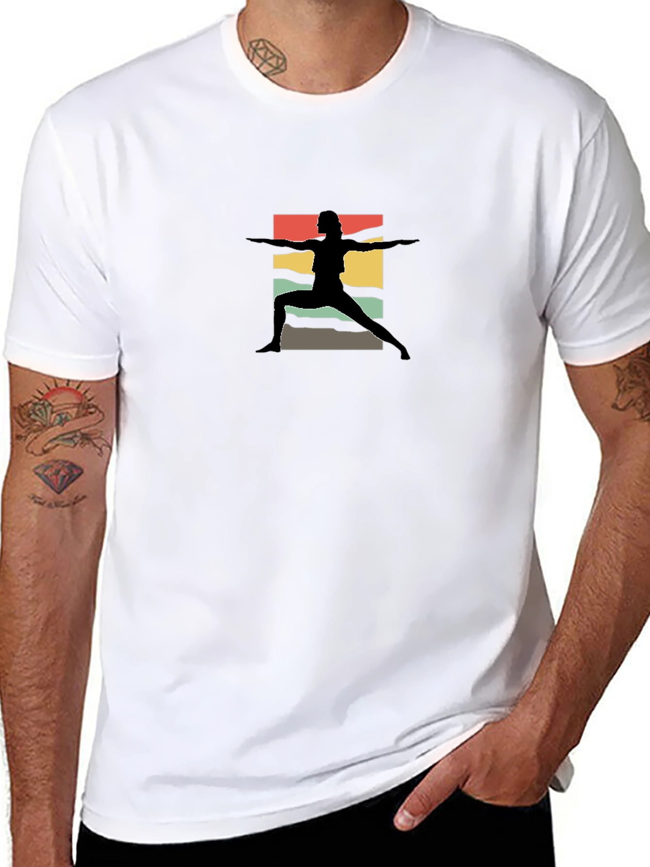 Retro Yoga Silhouette Black Tee