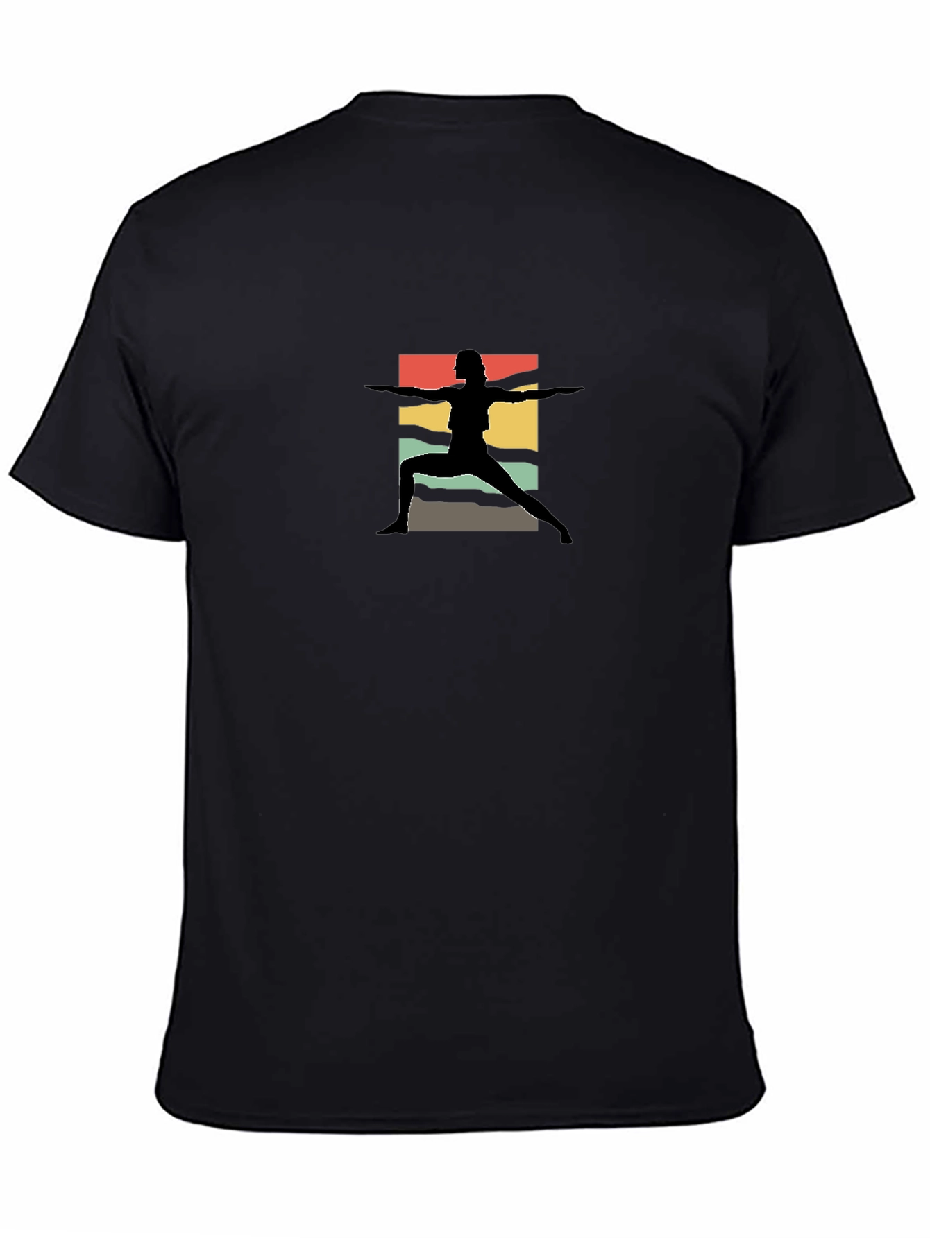 Retro Yoga Silhouette Black Tee