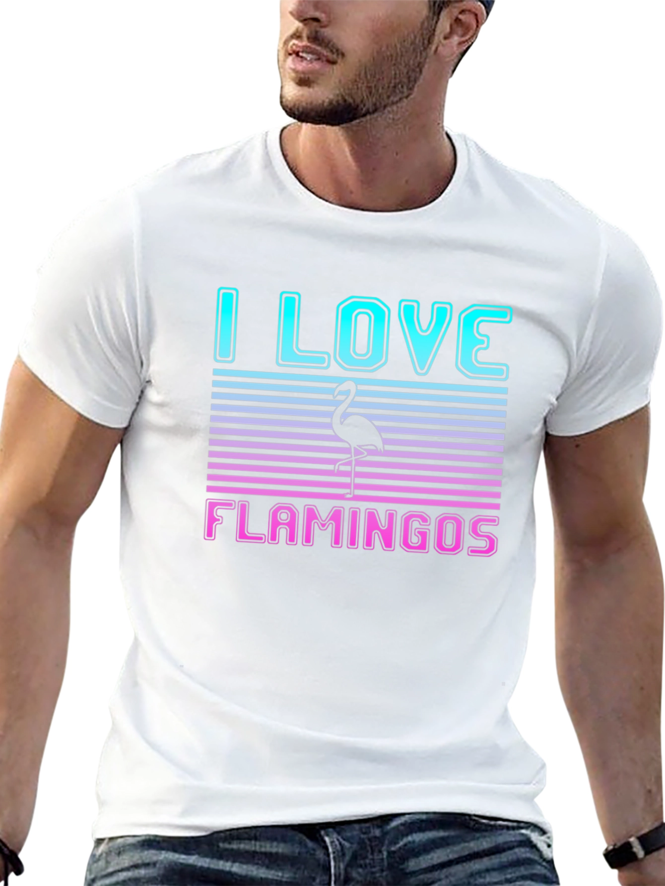 I Love Flamingos Graphic T-Shirt