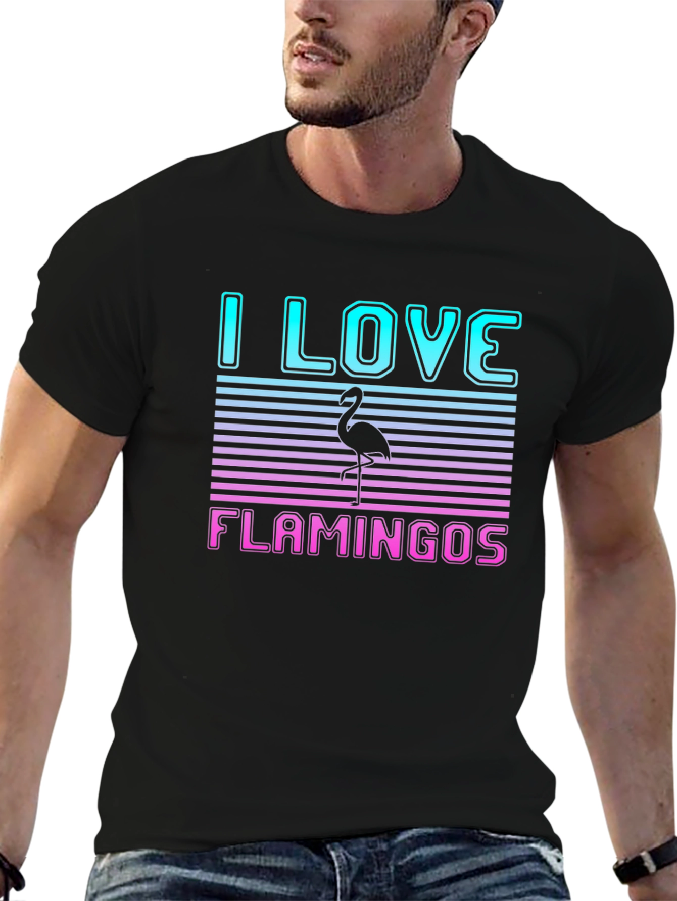 I Love Flamingos Graphic T-Shirt