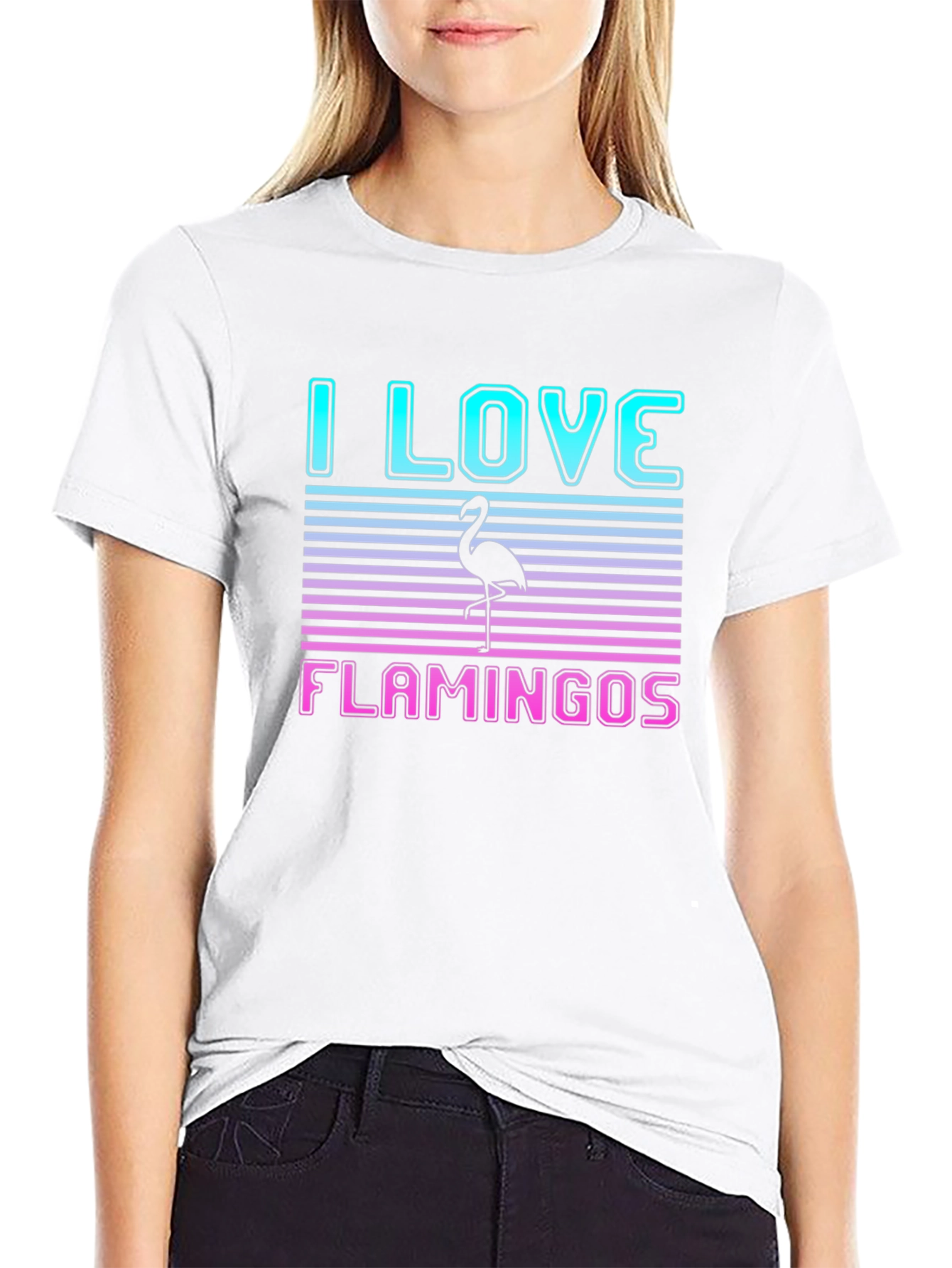 I Love Flamingos Graphic T-Shirt