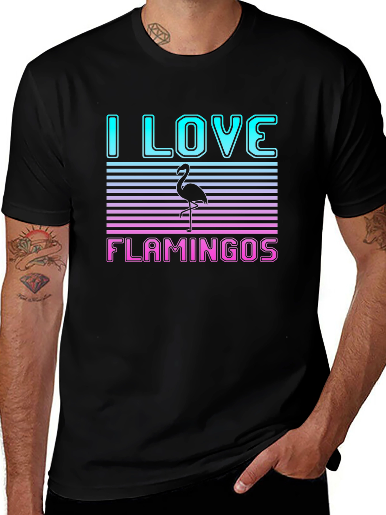I Love Flamingos Graphic T-Shirt
