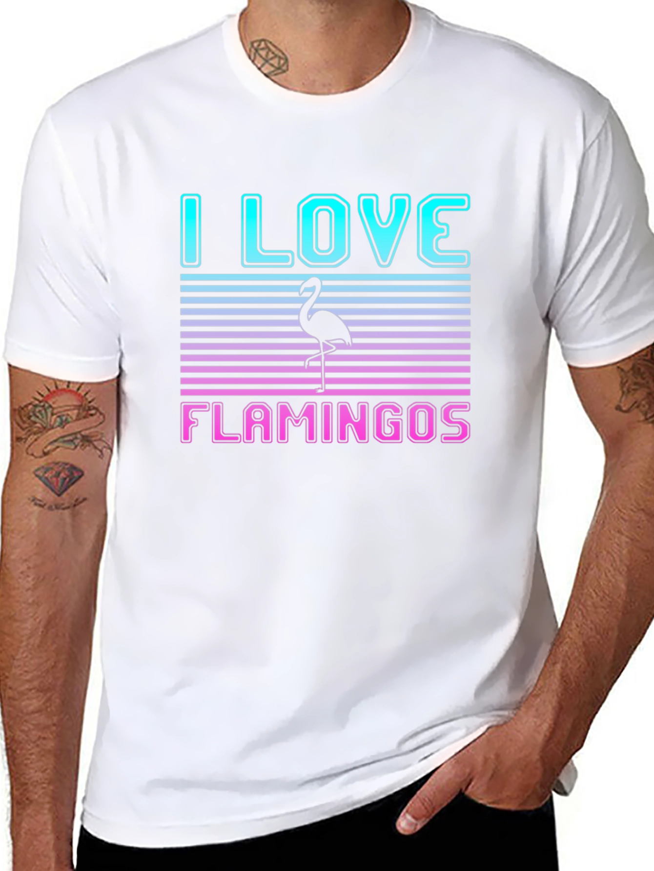 I Love Flamingos Graphic T-Shirt