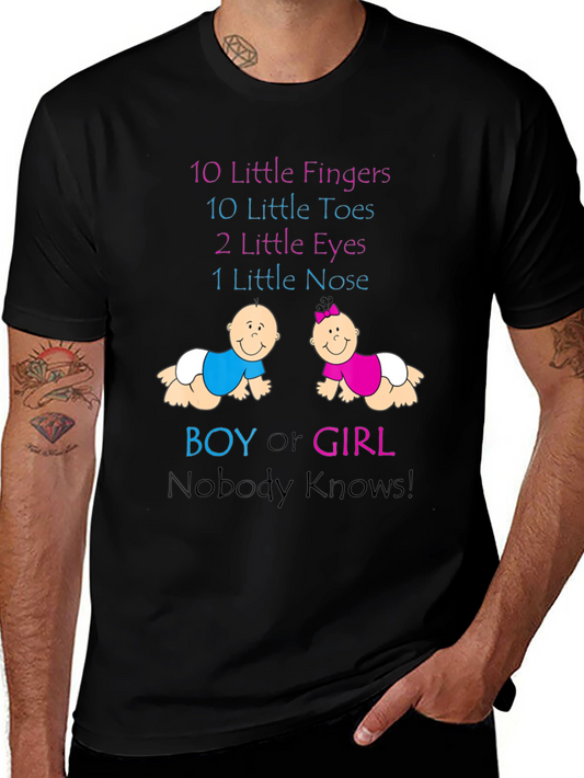Baby Gender Reveal T-Shirt - Boy or Girl Nobody Knows!