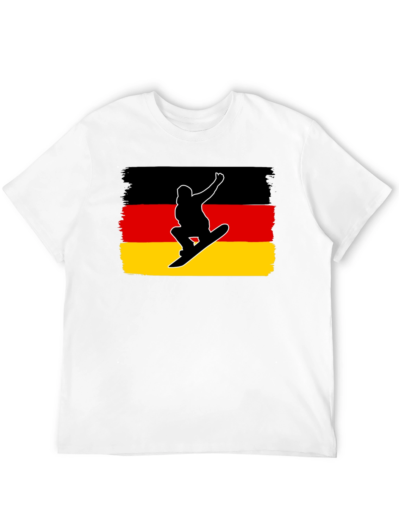 Germany Flag Snowboarder Black T-Shirt
