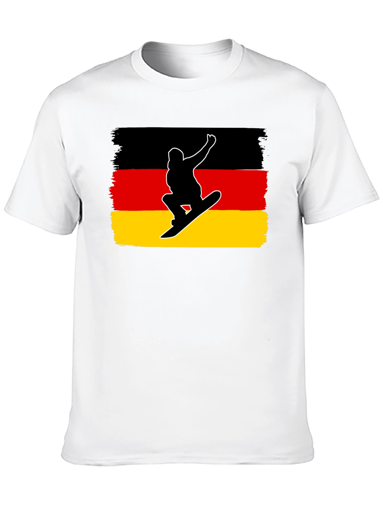 Germany Flag Snowboarder Black T-Shirt