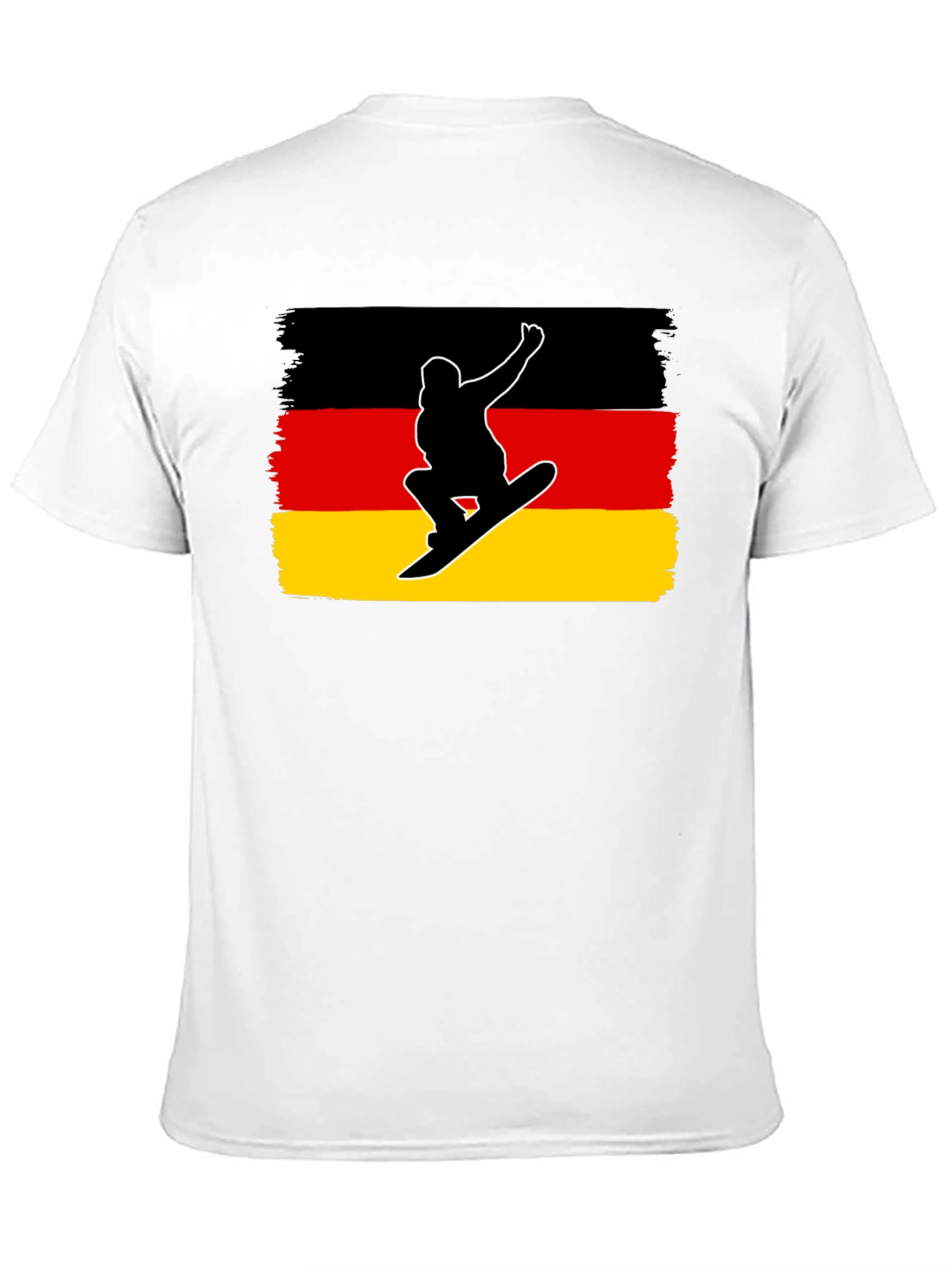Germany Flag Snowboarder Black T-Shirt