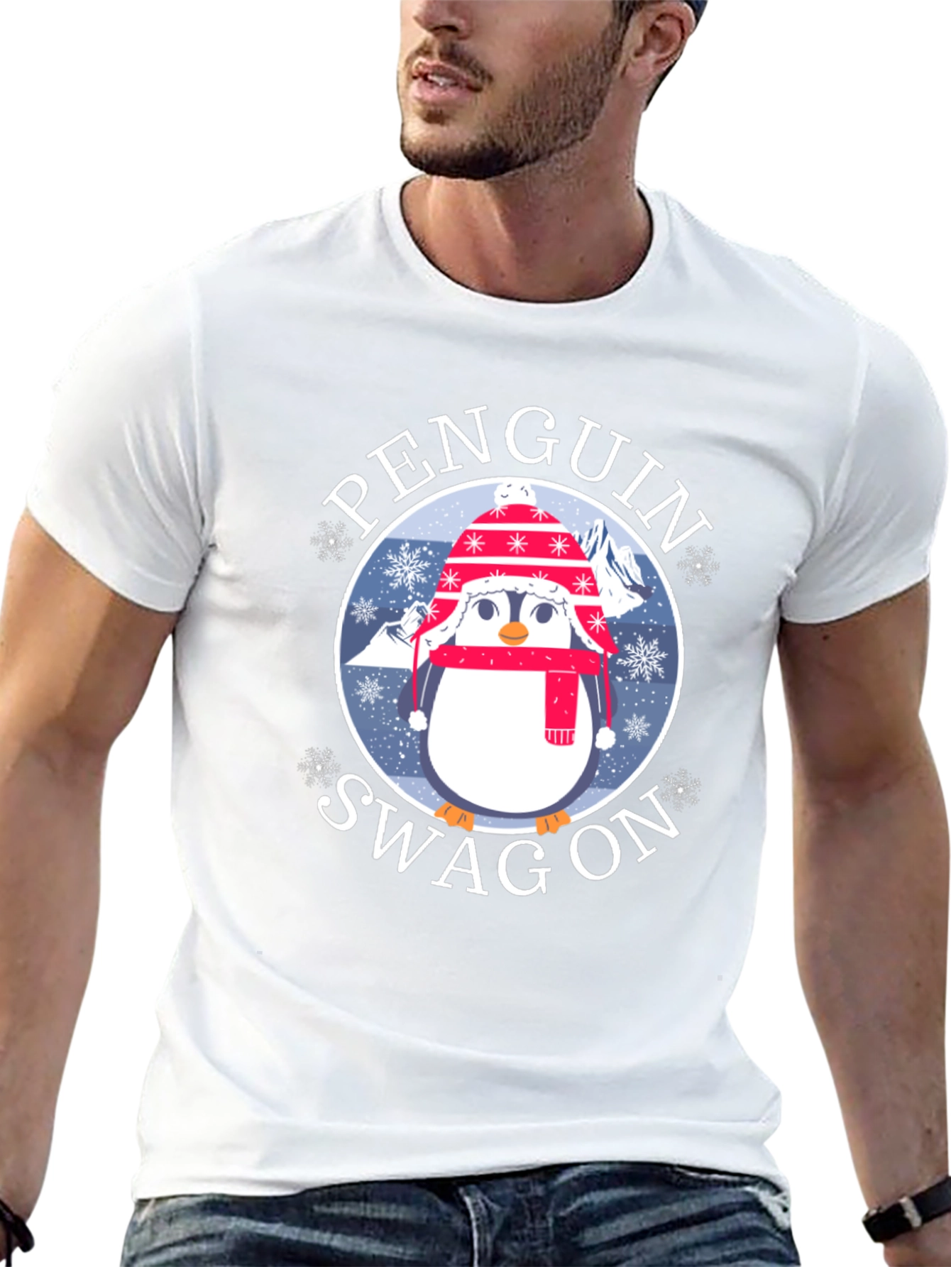 Penguin Swag On Graphic Tee - Winter Fun