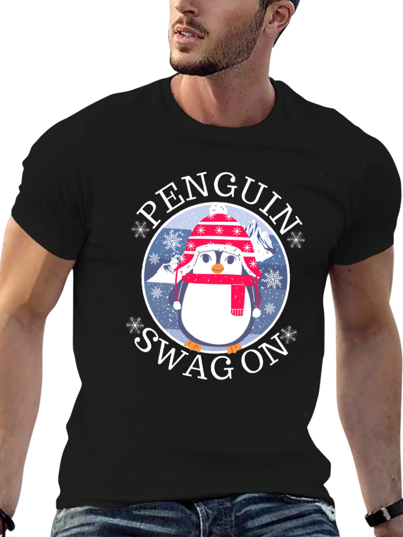 Penguin Swag On Graphic Tee - Winter Fun