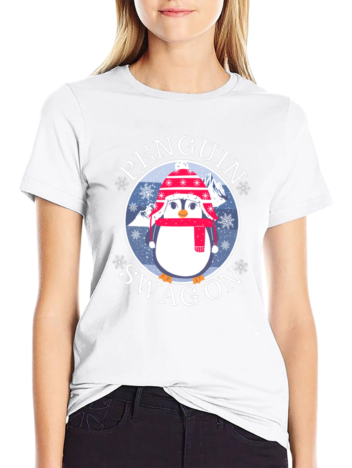 Penguin Swag On Graphic Tee - Winter Fun