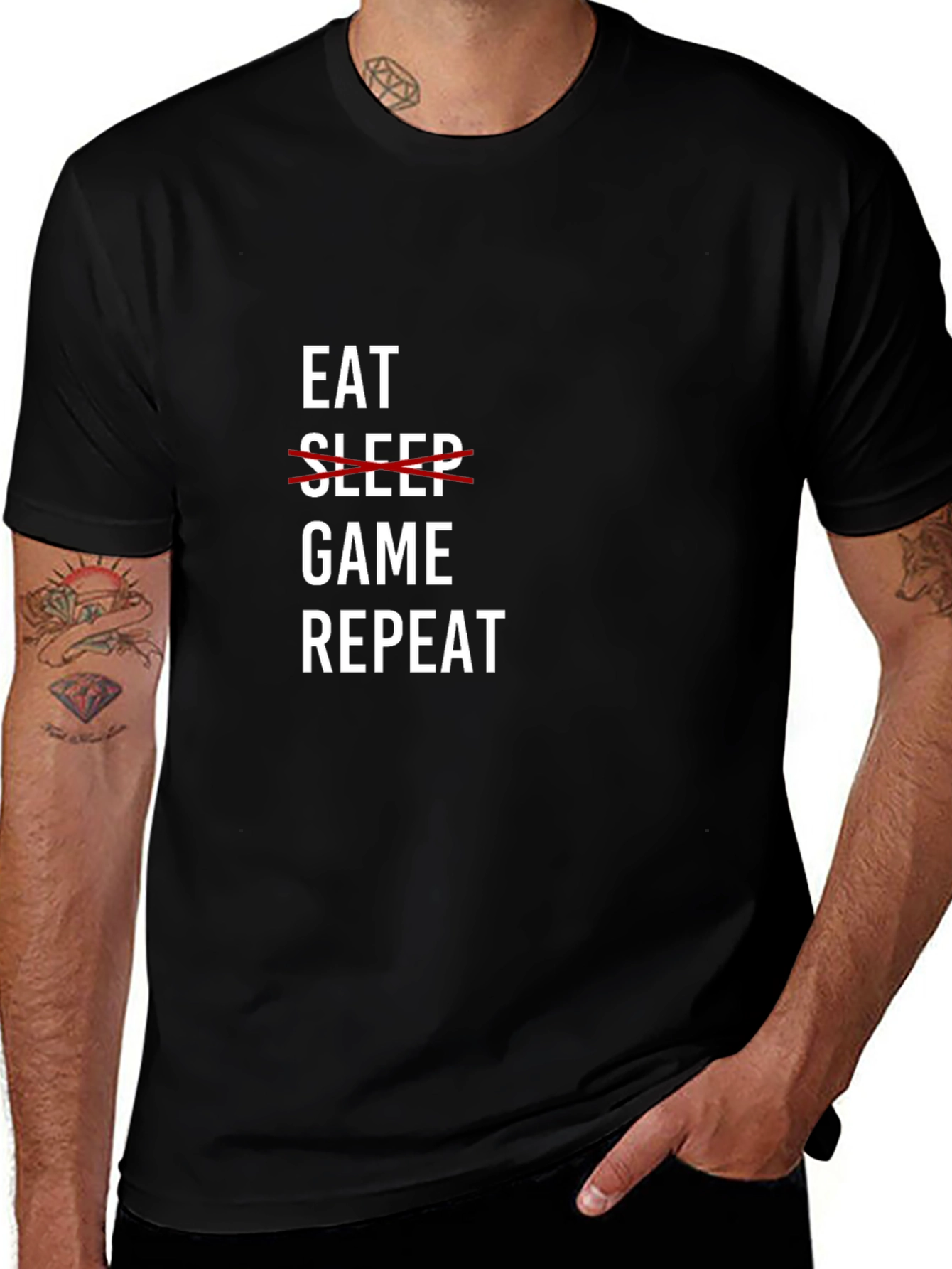 Eat Game Repeat Graphic Tee - Gamer Lifestyle T-Shirt