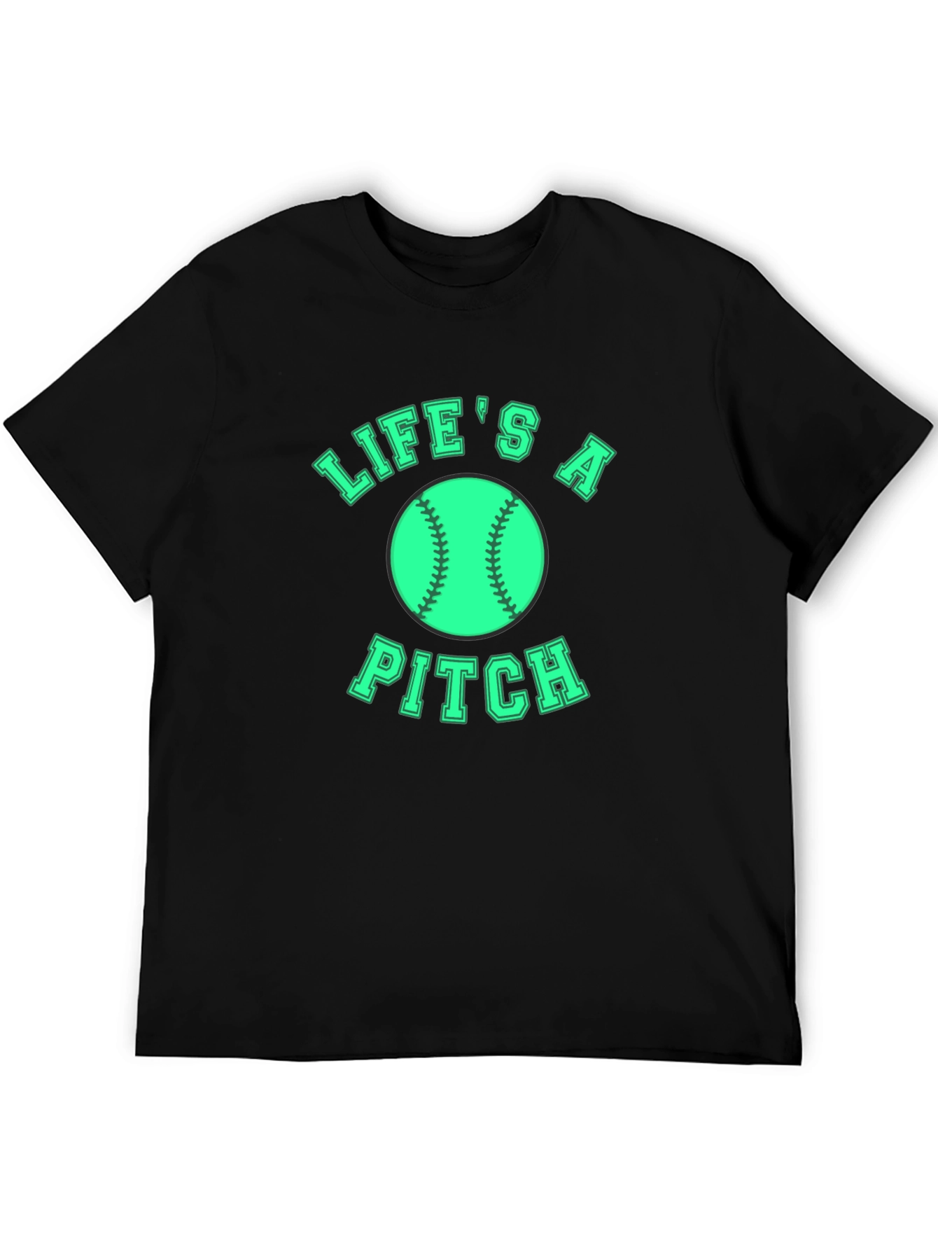 Lifes a Pitch Graphic Tee - Baseball Fan Apparel
