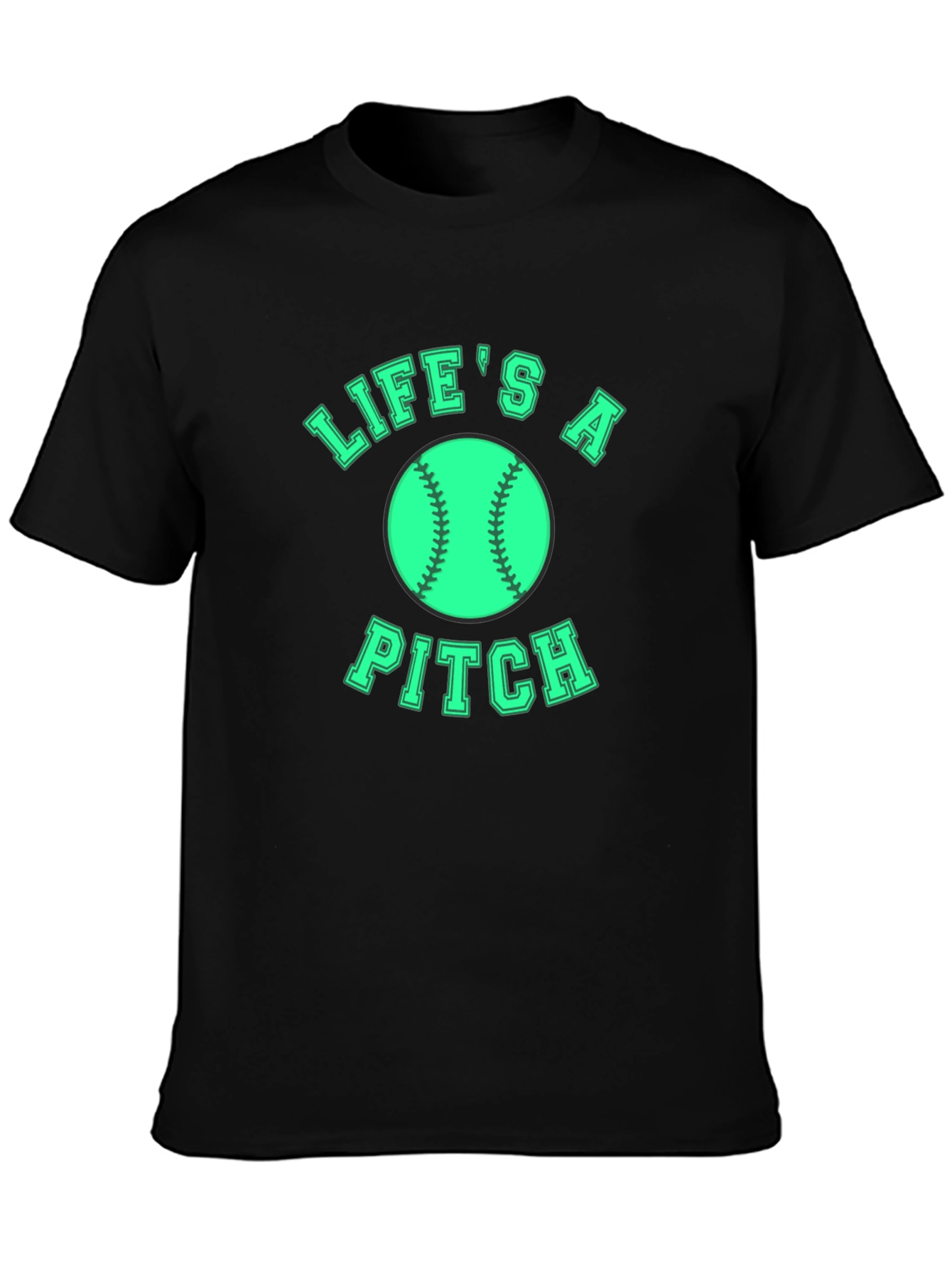 Lifes a Pitch Graphic Tee - Baseball Fan Apparel