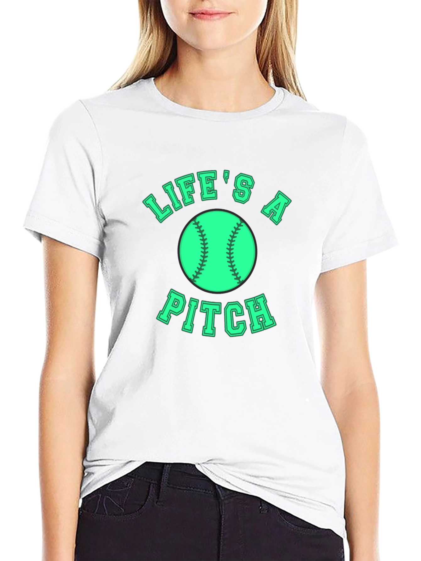 Lifes a Pitch Graphic Tee - Baseball Fan Apparel