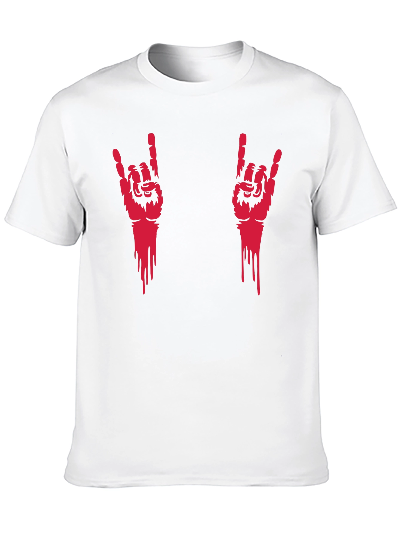 Rock On Hand Gesture Graphic Tee - Black
