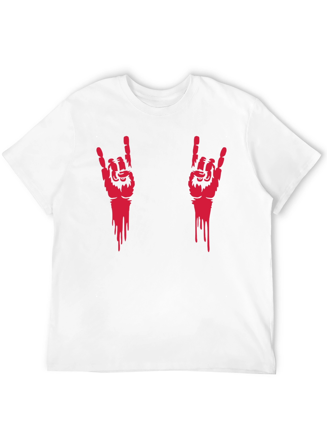 Rock On Hand Gesture Graphic Tee - Black