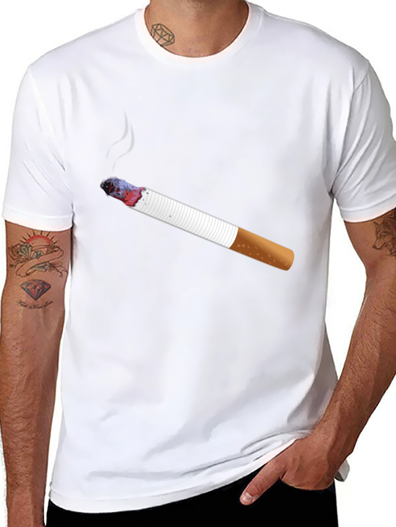 Smokin Cigarette Graphic Tee - Cool Casual Style