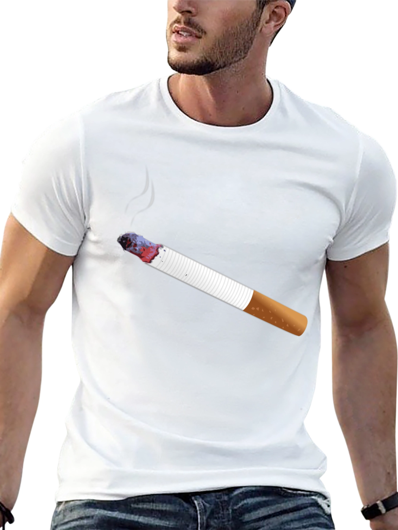 Smokin Cigarette Graphic Tee - Cool Casual Style