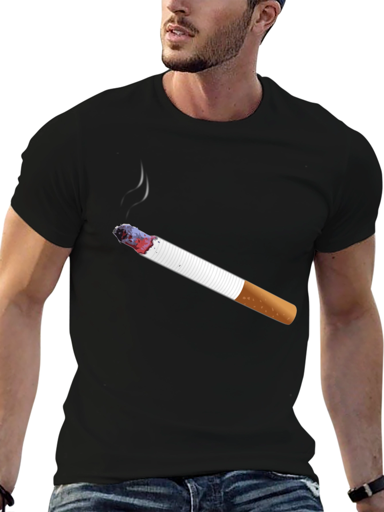 Smokin Cigarette Graphic Tee - Cool Casual Style