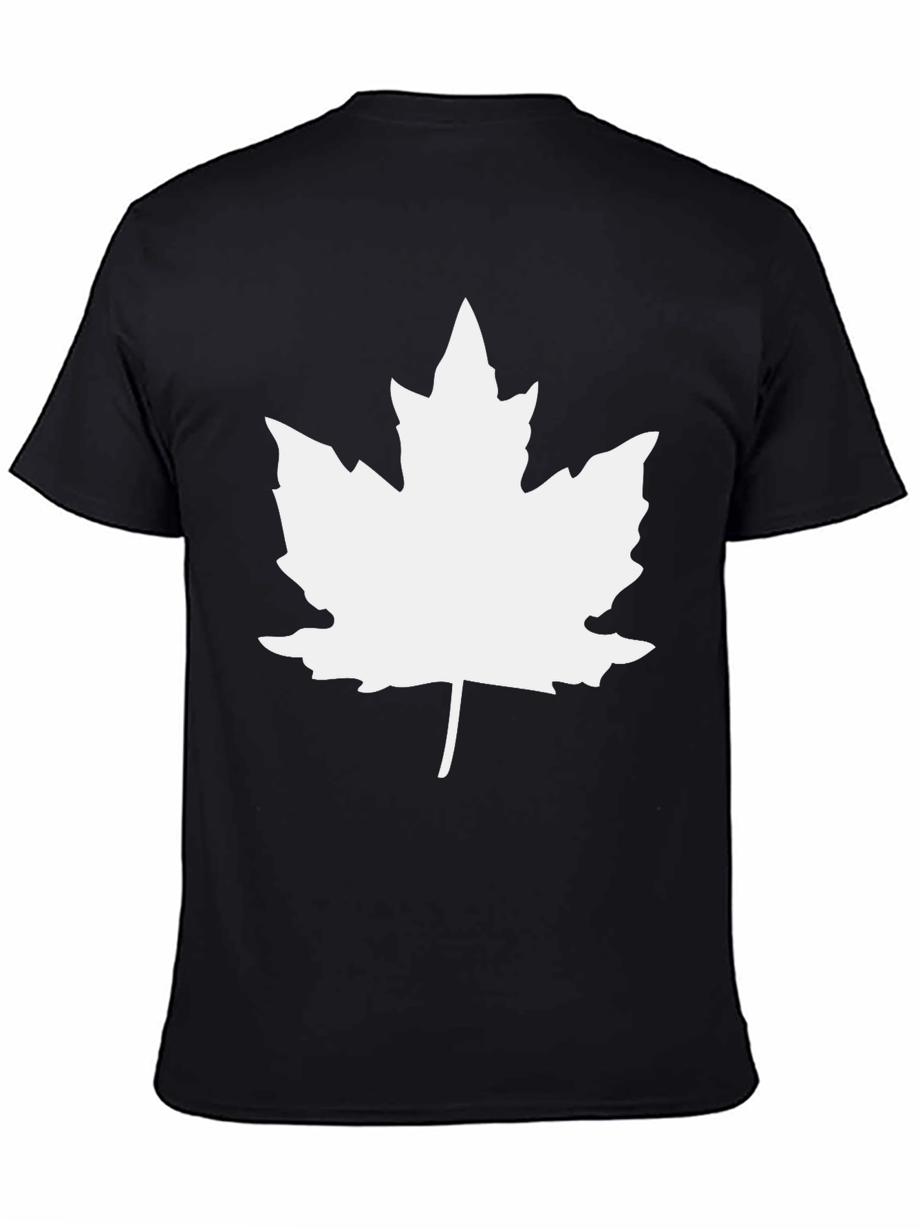 Maple Leaf Graphic Tee - Black Cotton Casual Shirt