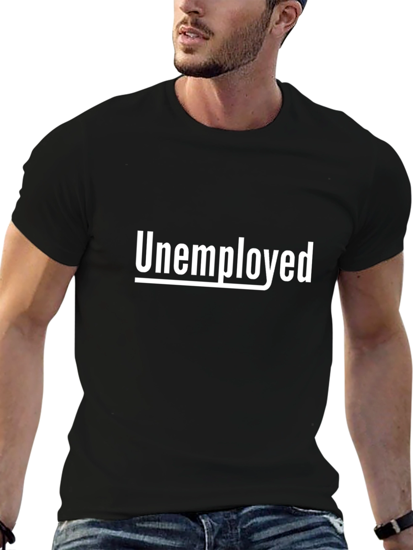 Unemployed Graphic T-Shirt - Black Casual Tee