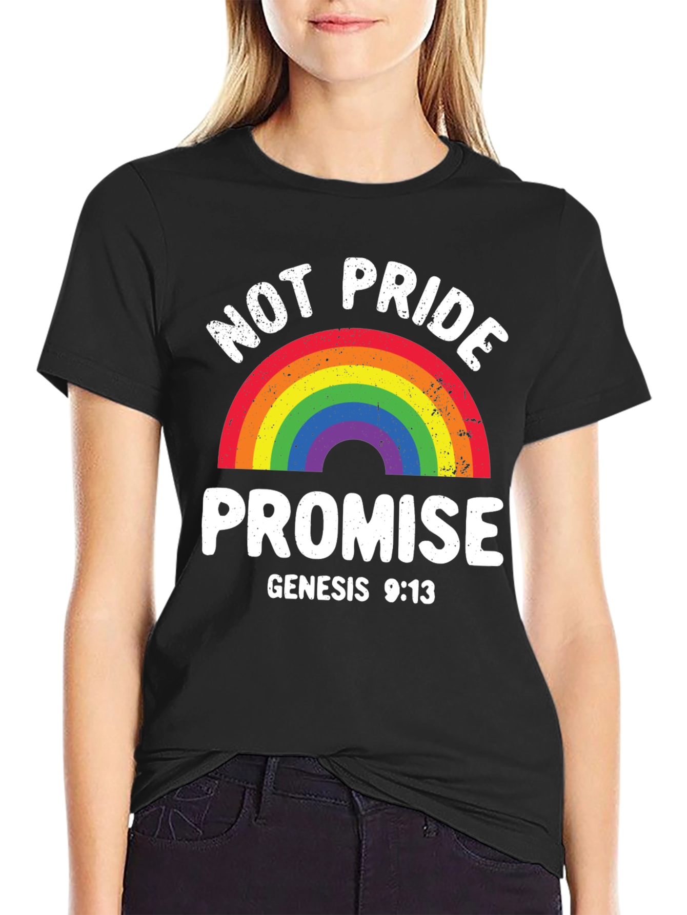 Not Pride Promise Rainbow T-Shirt Genesis 9:13