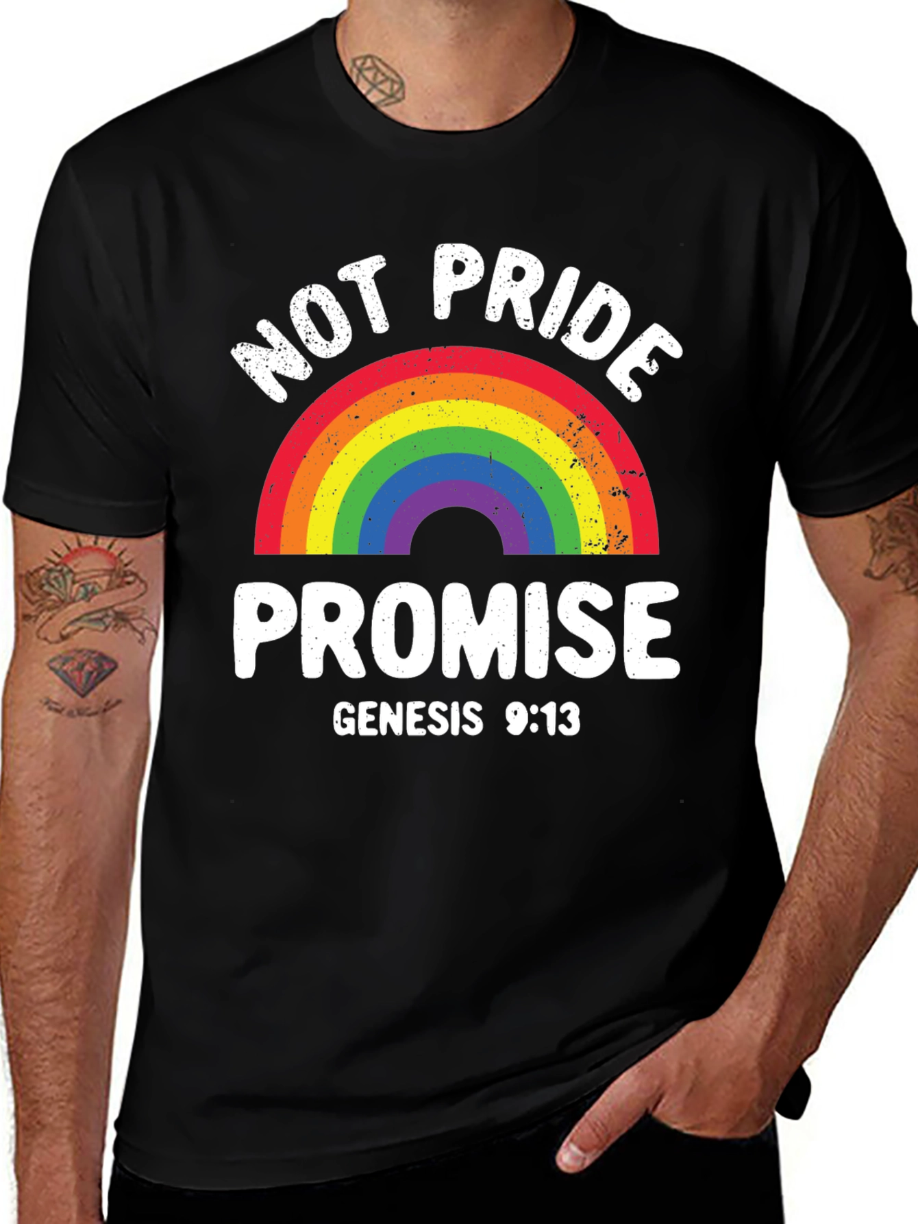 Not Pride Promise Rainbow T-Shirt Genesis 9:13