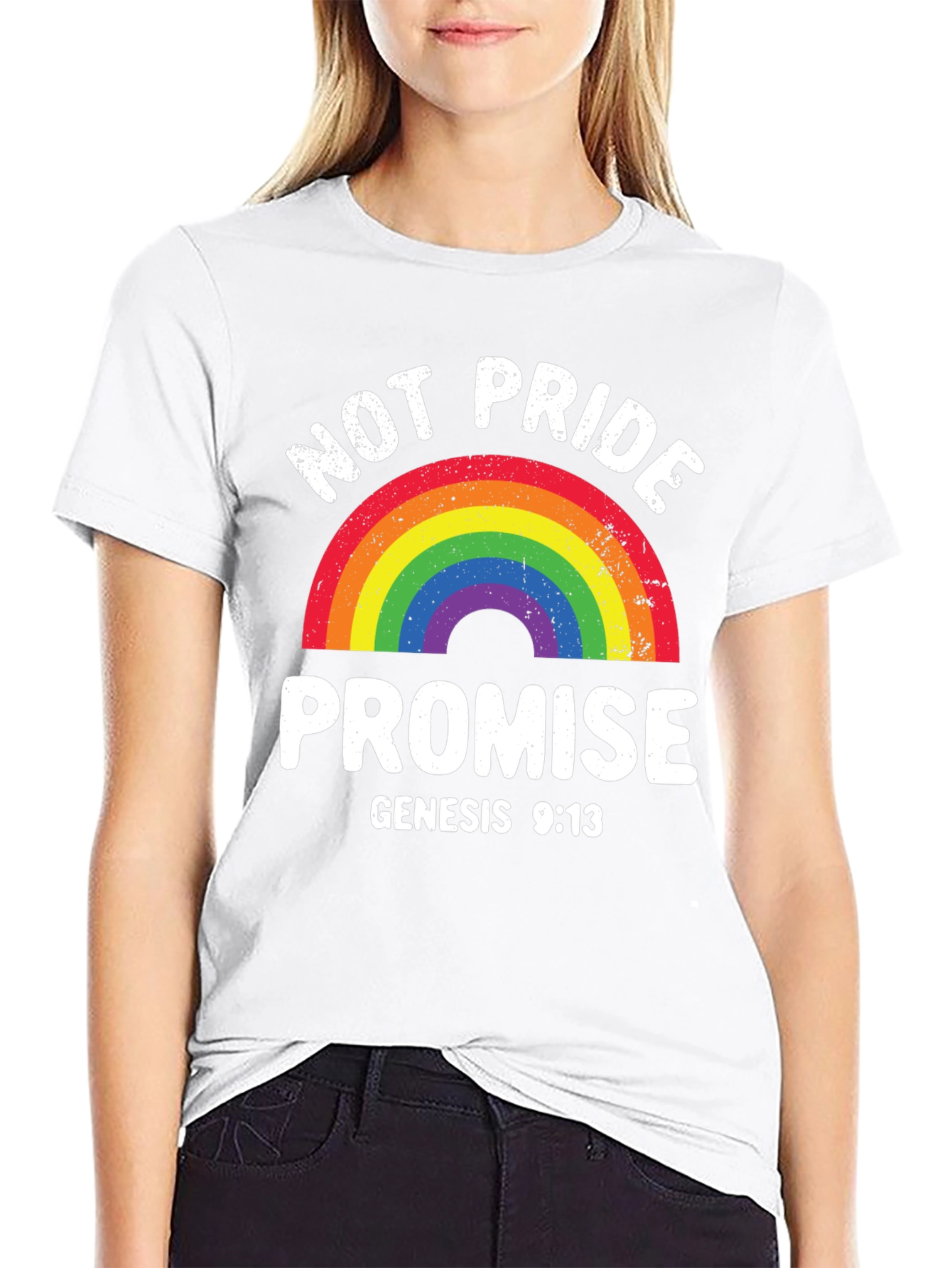 Not Pride Promise Rainbow T-Shirt Genesis 9:13