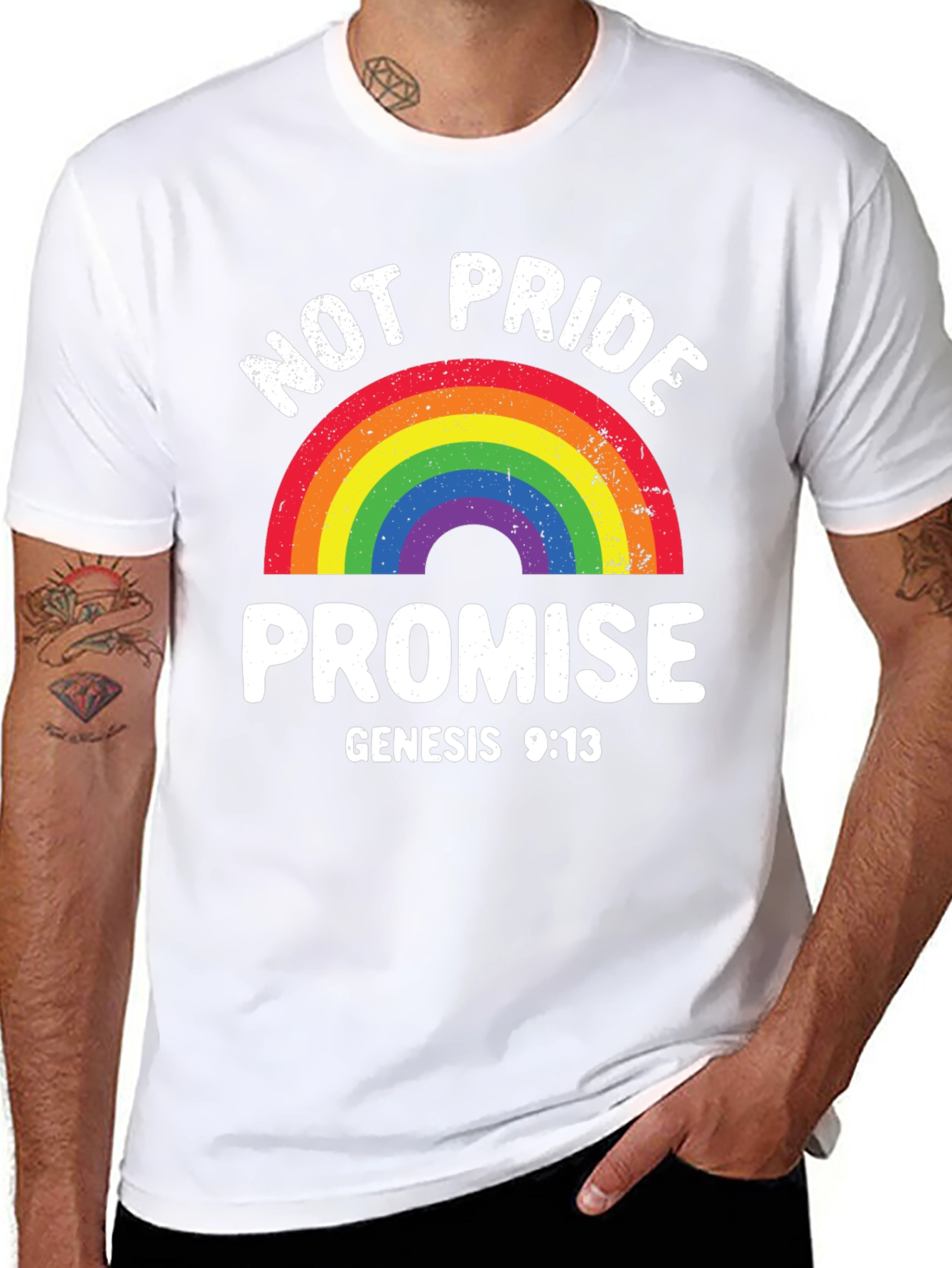 Not Pride Promise Rainbow T-Shirt Genesis 9:13